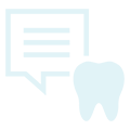 talking bubble and tooth icon